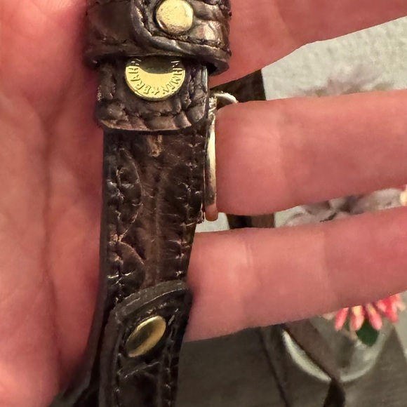 Brahmin Mini Asher Satchel Pecan Melbourne Croc Leather Crossbody - Picture 11 of 16